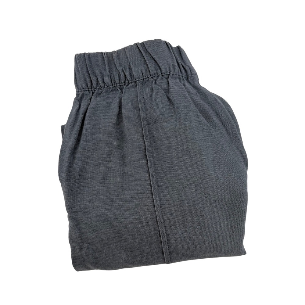 Zara Kids Linen Wide‎ Leg Pants Elastic Waist Drawstring Size 8 Blue